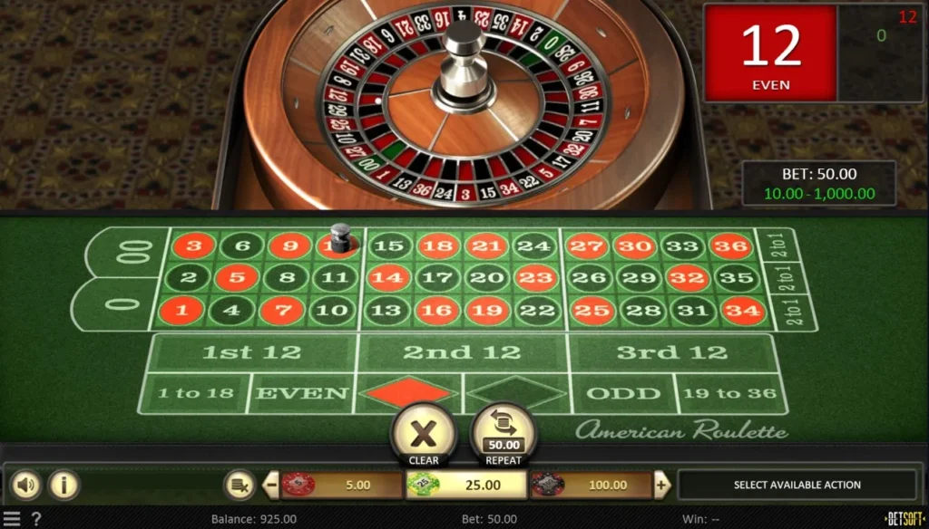 American roulette in LuckyStar's Live Casino