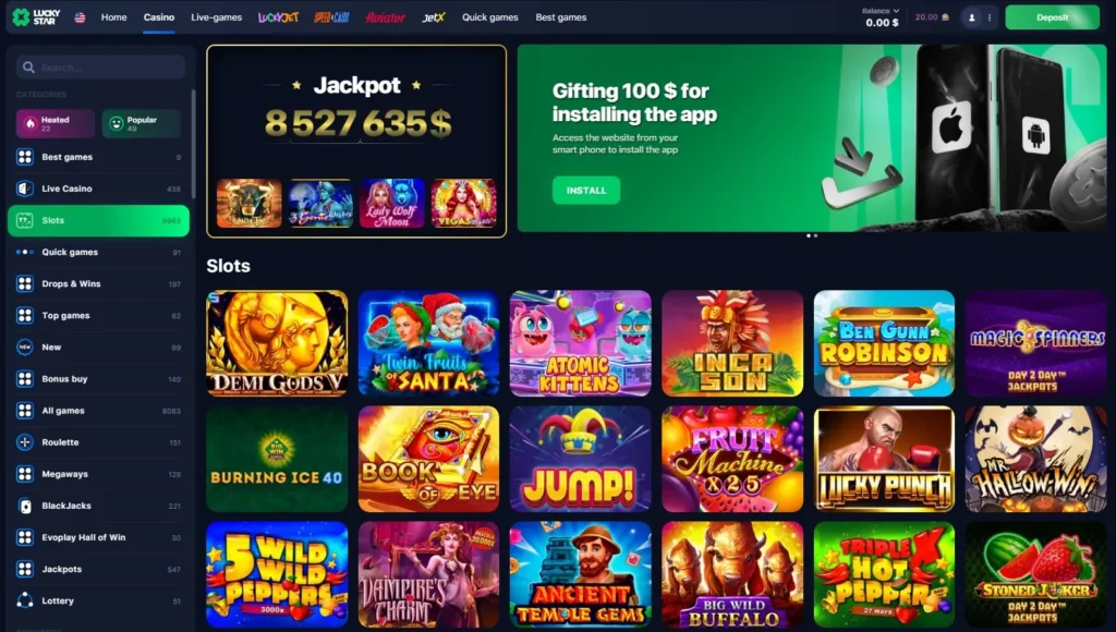 LuckyStar's online slots
