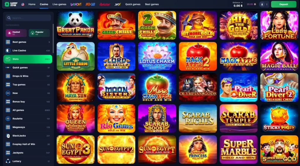 Best slots in LuckyStar Online Casino