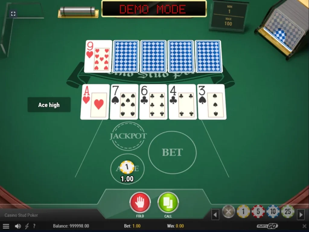 Stud poker in LuckyStar Online Casino