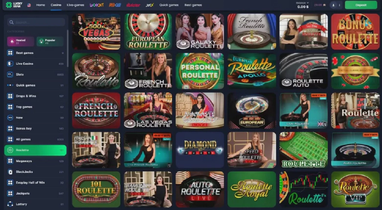 Roulette games from LuckyStar Casino