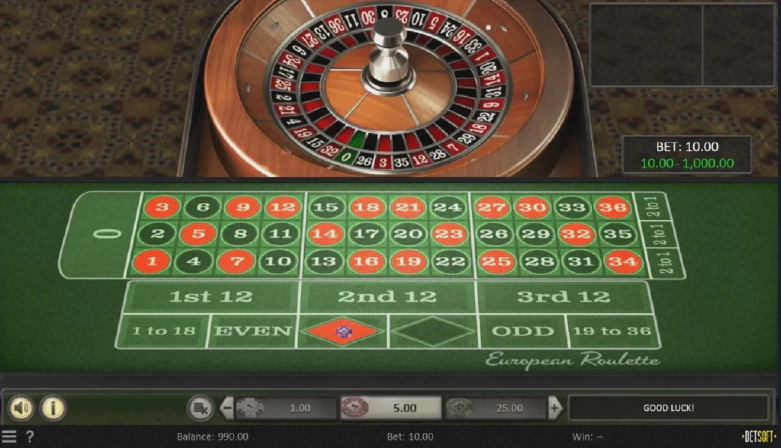Playing roulette in LuckyStar